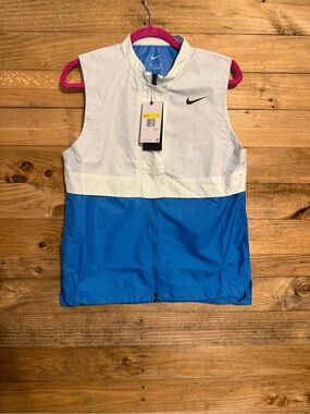 Nike White and Blue Women's Windbreaker Vest